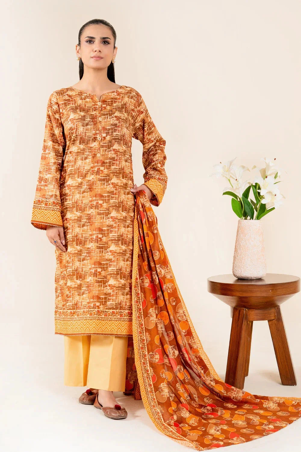 3PC Unstitched Printed Lawn Suit | KLP-3937 Printed KHAS STORES 