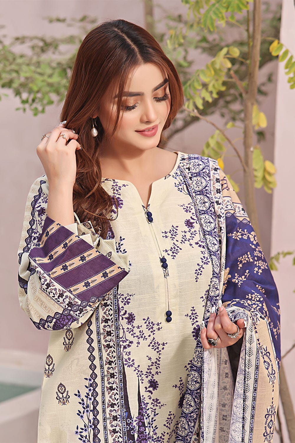 3Pcs Unstitched Khaddar SUIT KKH-2345 KHAS STORES 