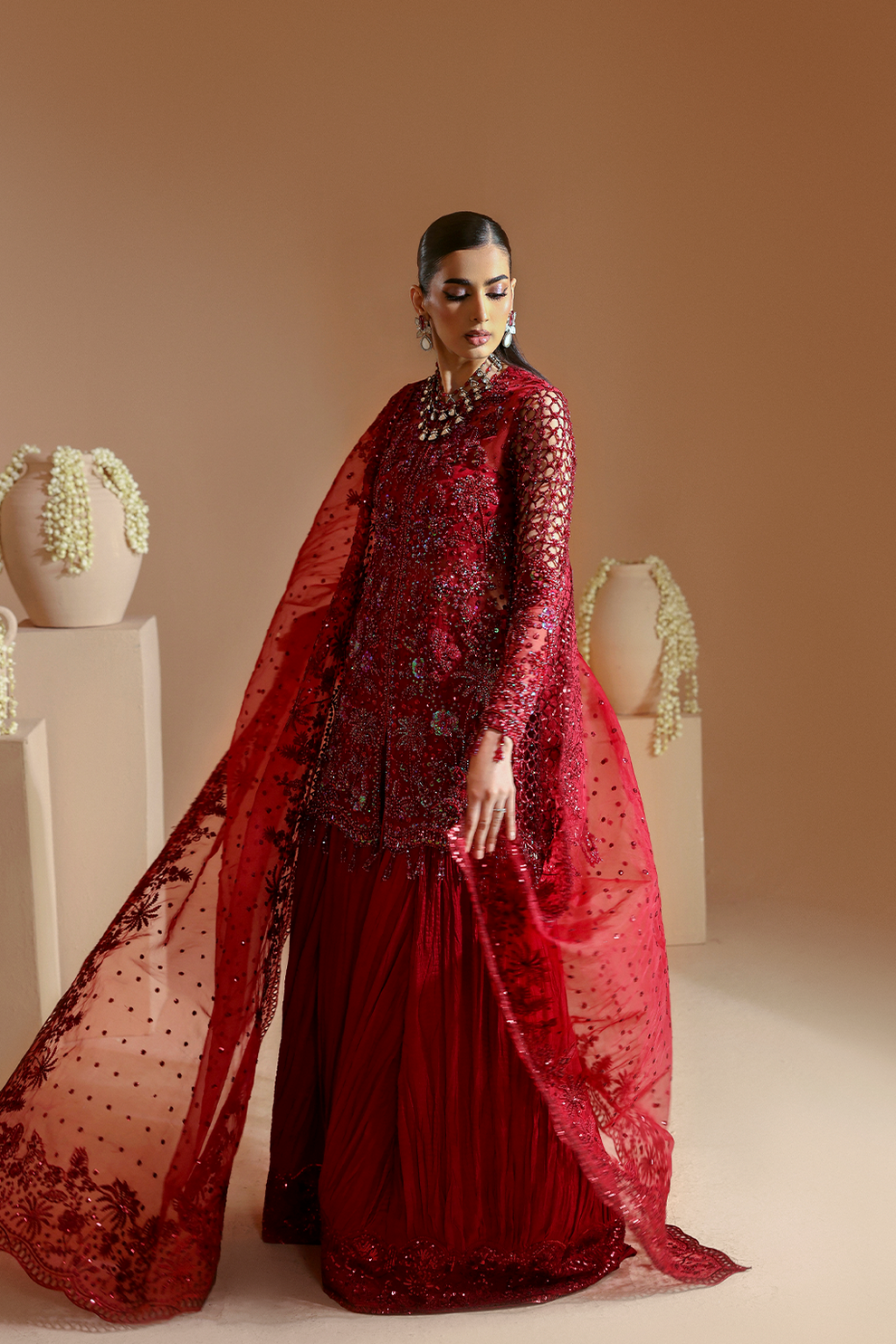 SCARLET - Celestique wedding formals by Emaan Adeel at #VogueClothingStudio