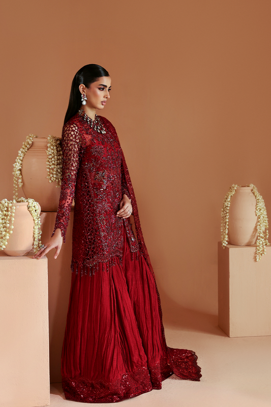 SCARLET - Celestique wedding formals by Emaan Adeel at #VogueClothingStudio
