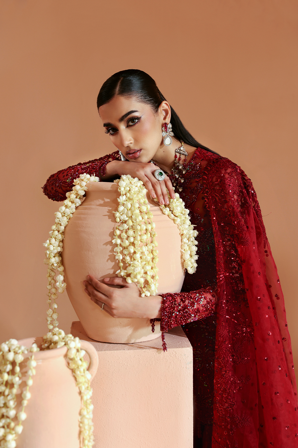 SCARLET - Celestique wedding formals by Emaan Adeel at #VogueClothingStudio