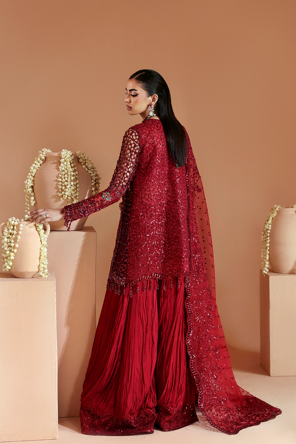 SCARLET - Celestique wedding formals by Emaan Adeel at #VogueClothingStudio
