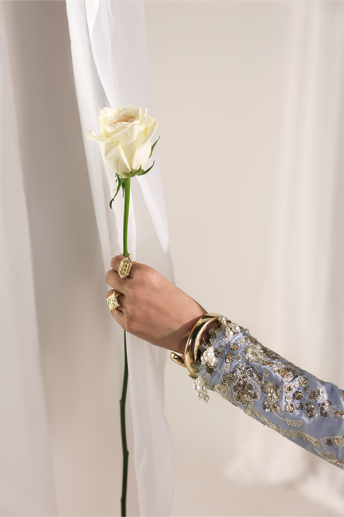 OPULENT OASIS - Serein luxe silk by Emaan Adeel at #VogueClothingStudio