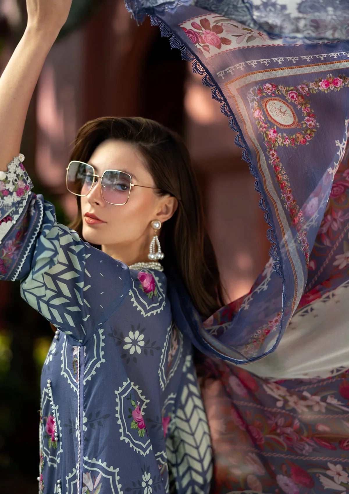 Beautiful Printed Chiffon Dupatta in bloom.