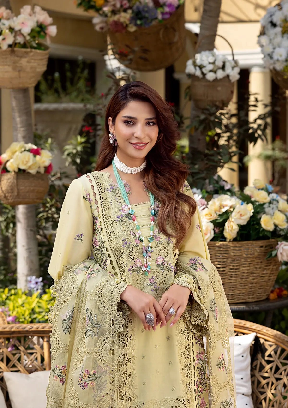 BAHAAR wearing this beautiful dress from ELAF Luxury Lawn 2025.