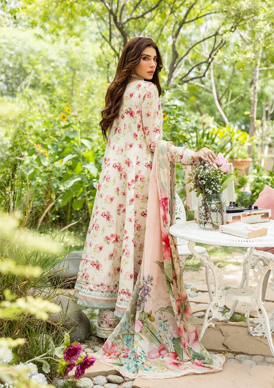 IVORY PEONY wearing this beautiful dress FROM ELAF PRINTS WITH CHIFFON DUPATTA COLLECTION 2025.