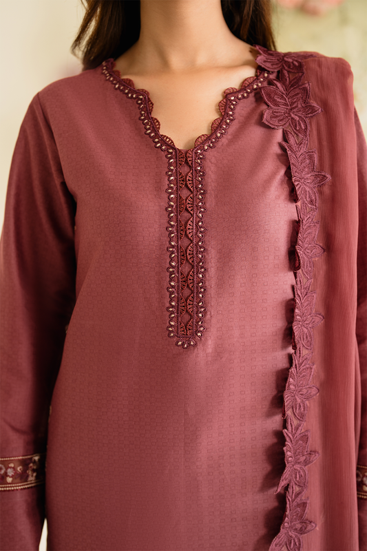 UE-432 Embroidered Textured Lawn