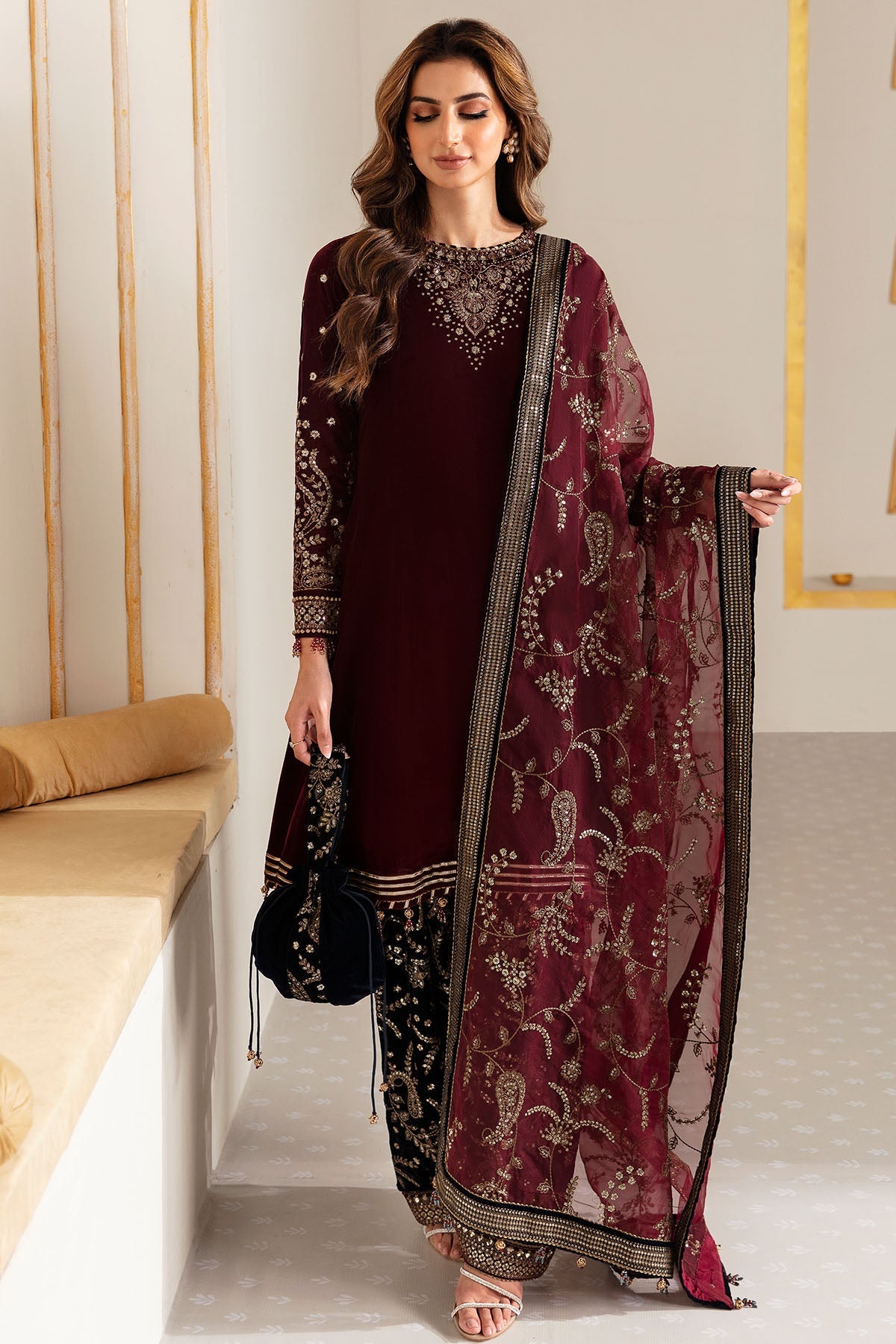 EMBROIDERED VELVET FORMAL VF-2018