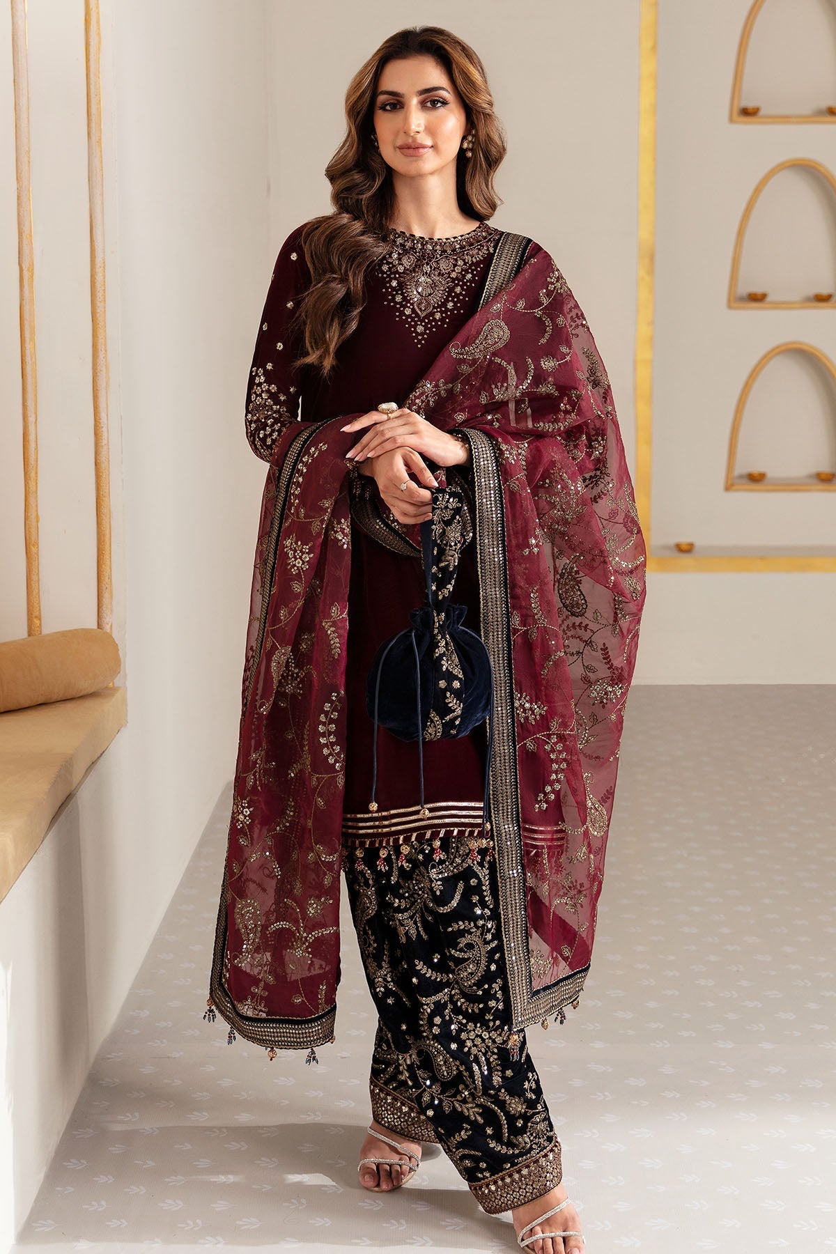 EMBROIDERED VELVET FORMAL VF-2018