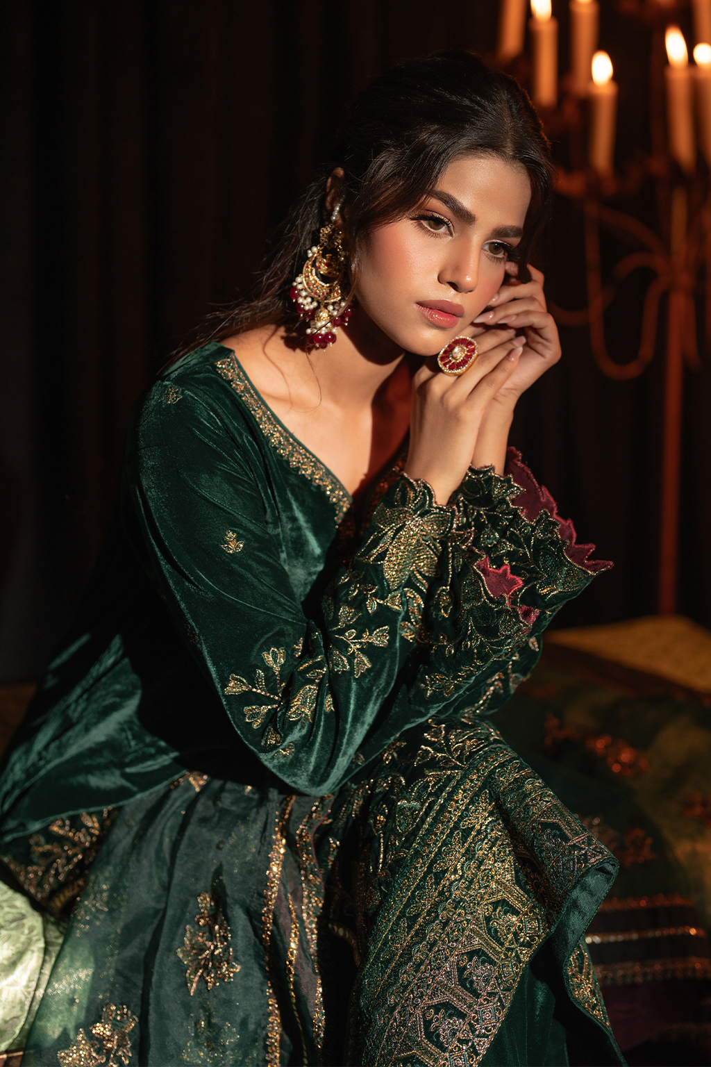 IV-48 Embroidered Velvet - Iznik