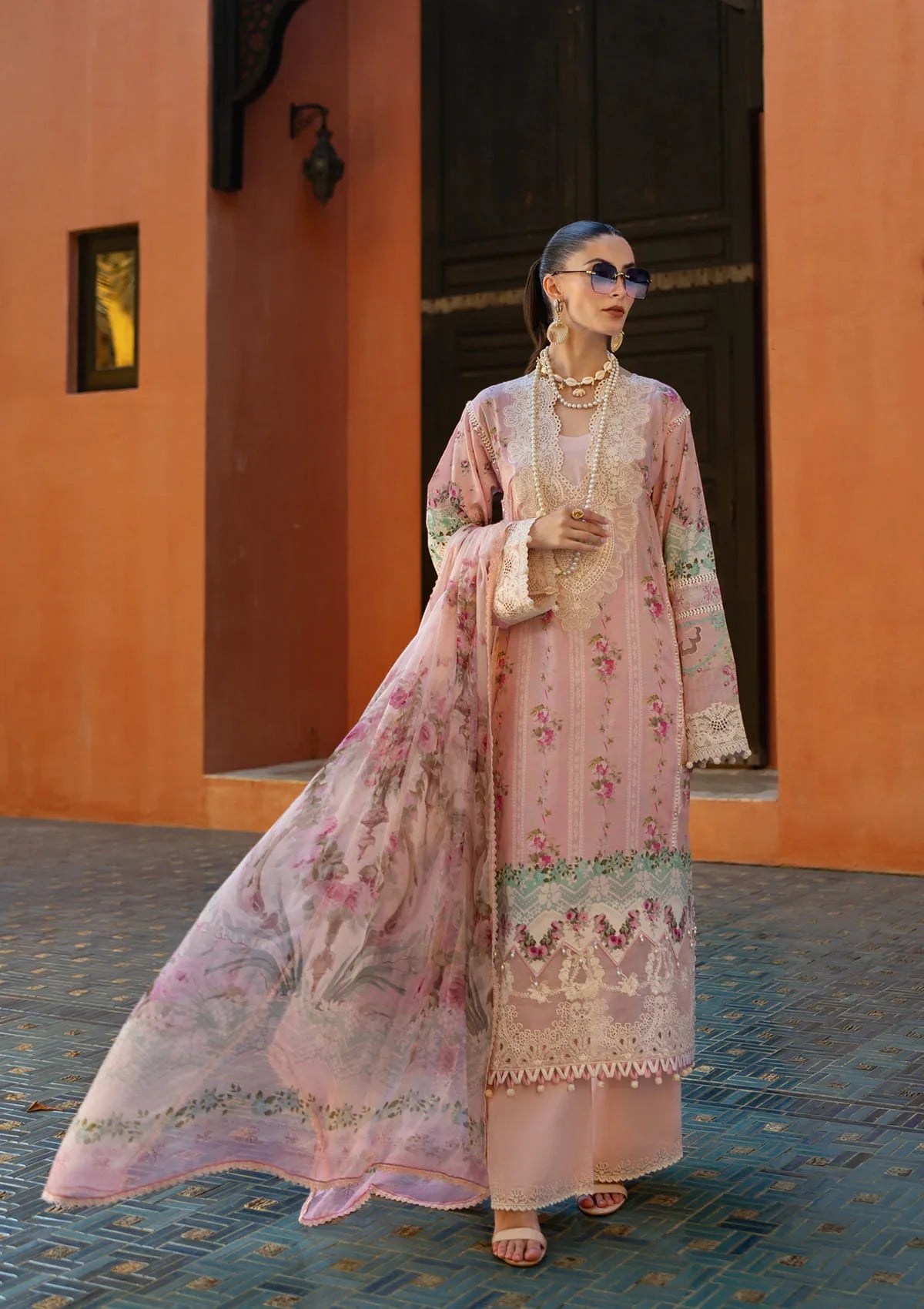 PINK PETAL's  Digital Printed Lawn and Digital Printed Chiffon Dupatta from ELAF SIGNATURE COLLECTION 2025.