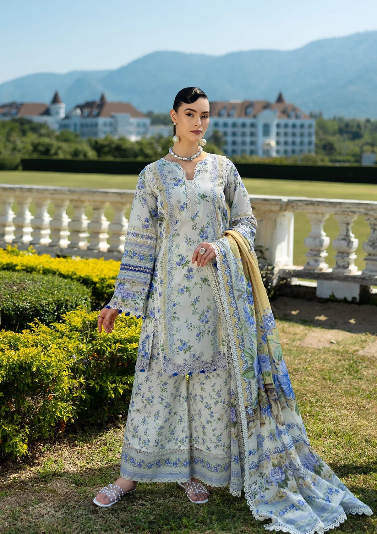 ELIZABETH Digital Printed Lawn and Digital Printed Voile Dupatta from ELAF PRINTS COLLECTION 2025.