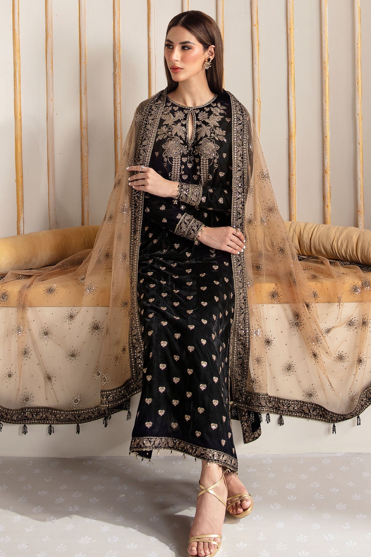 EMBROIDERED VELVET FORMAL VF-2014