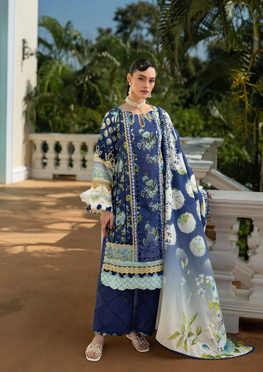 OCEAN'S EMBRACE Digital Printed Lawn and Digital Printed Voile Dupatta from ELAF PRINTS COLLECTION 2025.