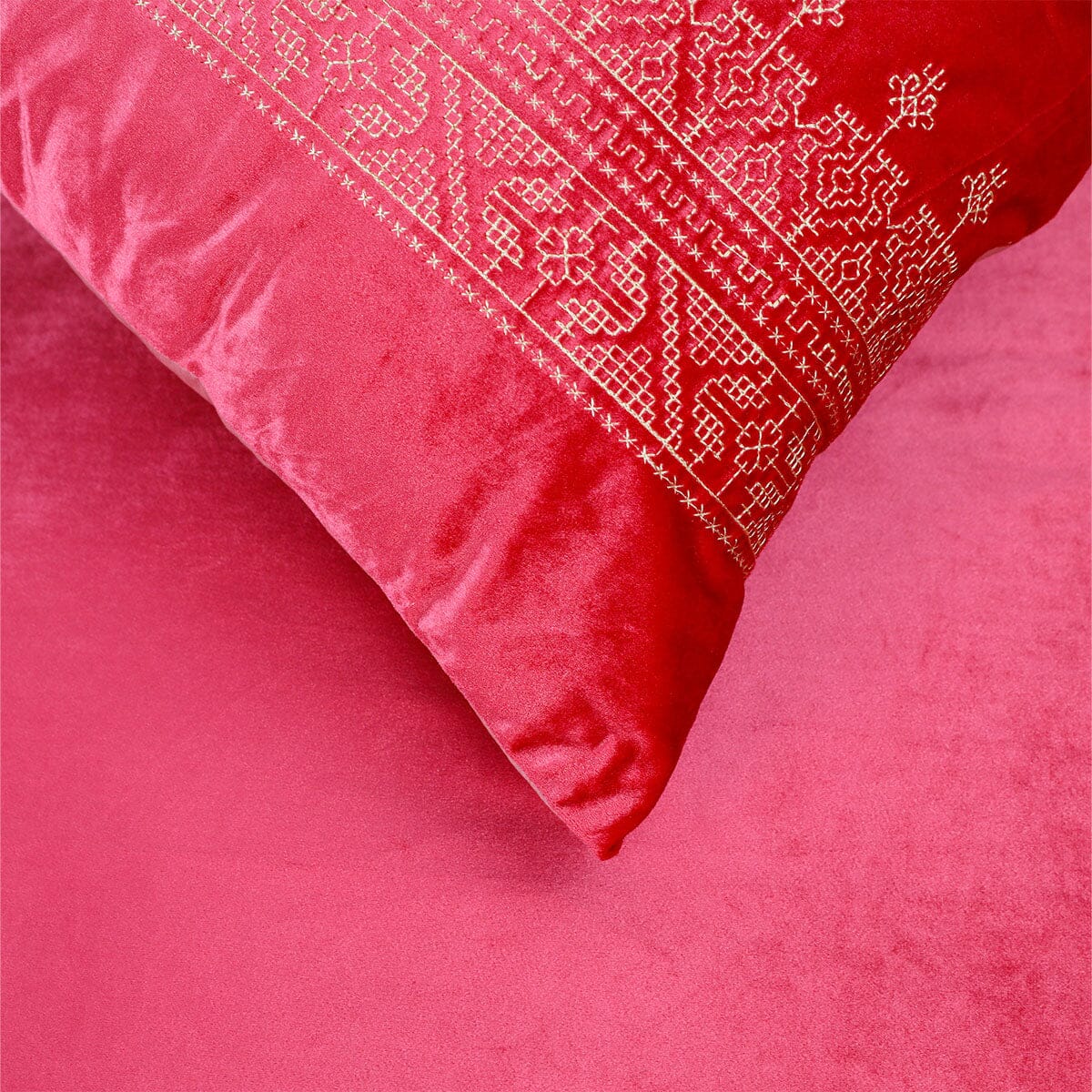 8 PCS BED SET EMBROIDERED VELVET SPRUCE REDDISH - KING Luxury Bedding HOMBEDCLU 