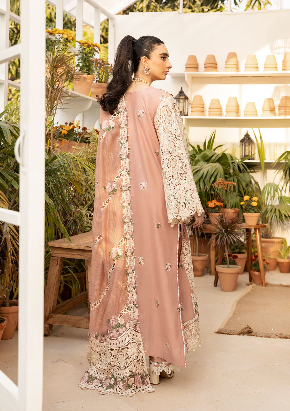 Beautifully designed EMBROIDERED COTTON NET DUPATTA.