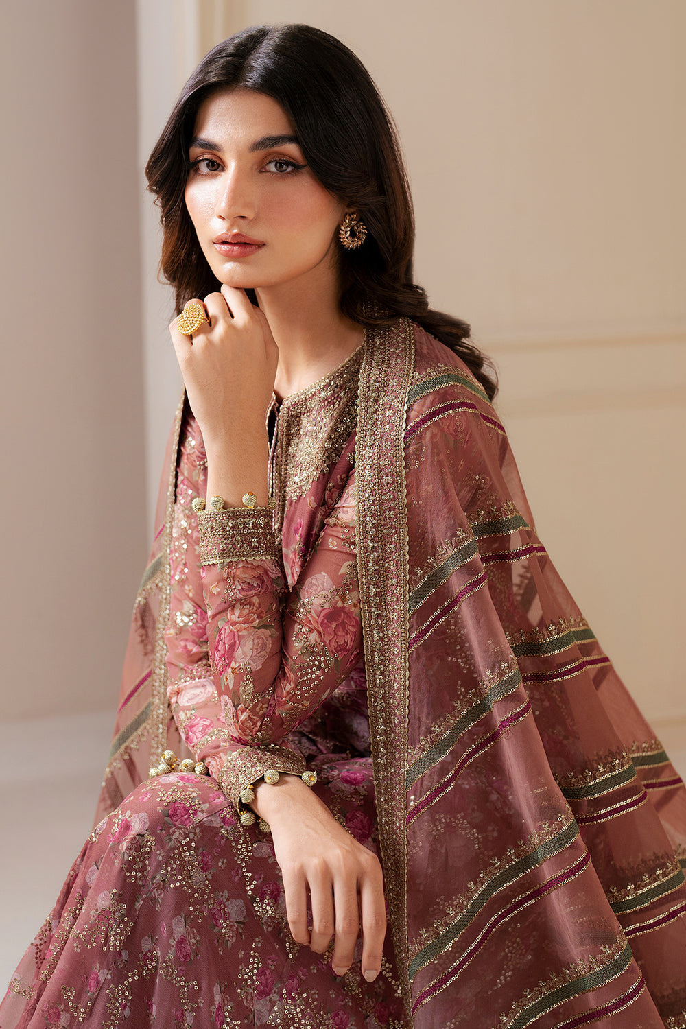 JZ-UC-D3064-0 EMBROIDERED CHIFFON