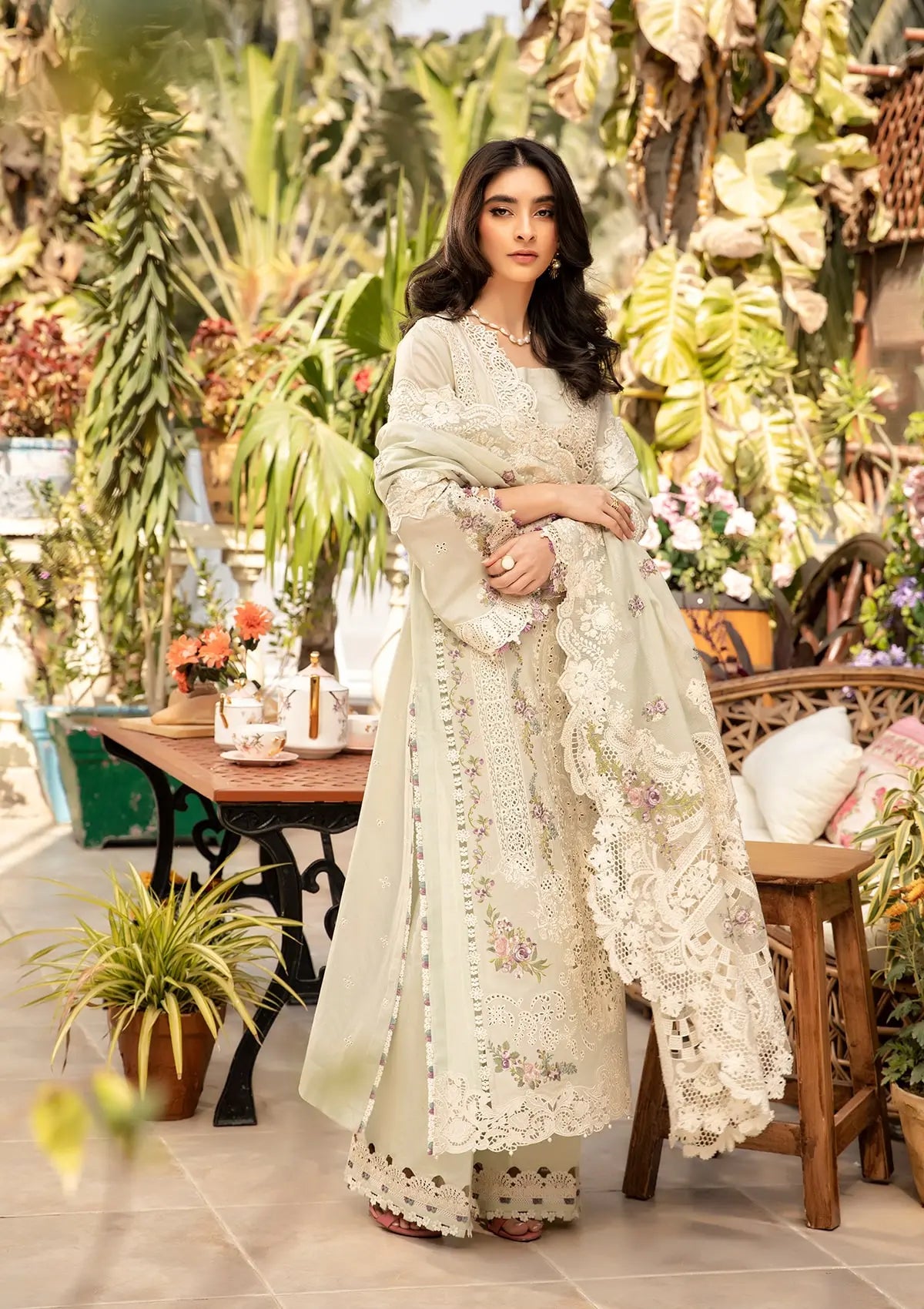 Elegent dress SANAA from ELAF Luxury Lawn 2025.