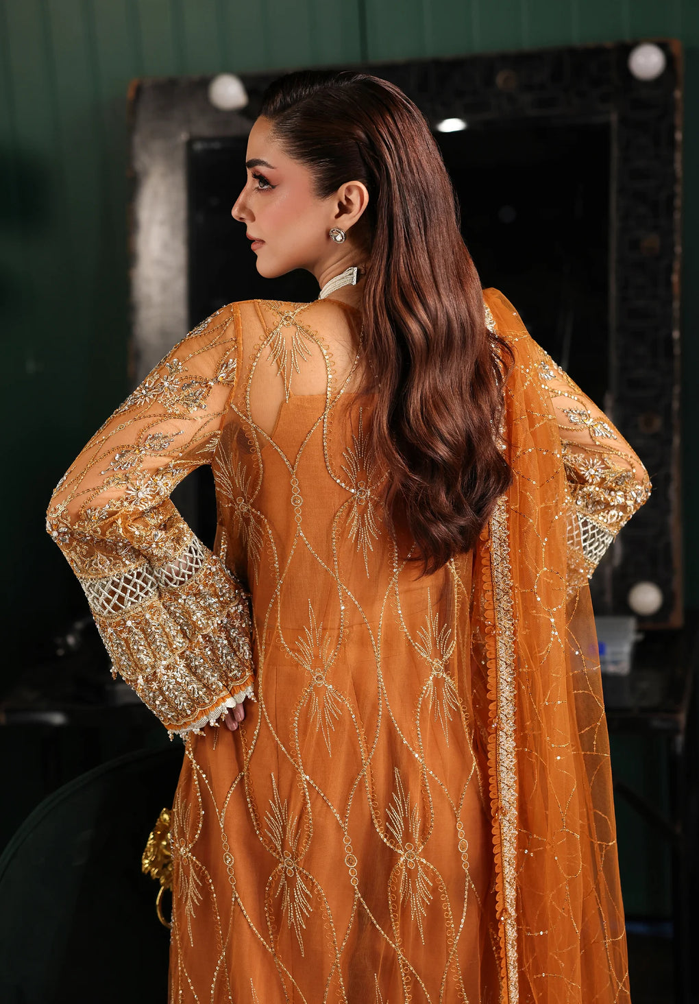 ESH-09 SAFFRON-STARDOM - FORMAL HANDWORK '25 by Elaf Premium at #VogueClothingStudio