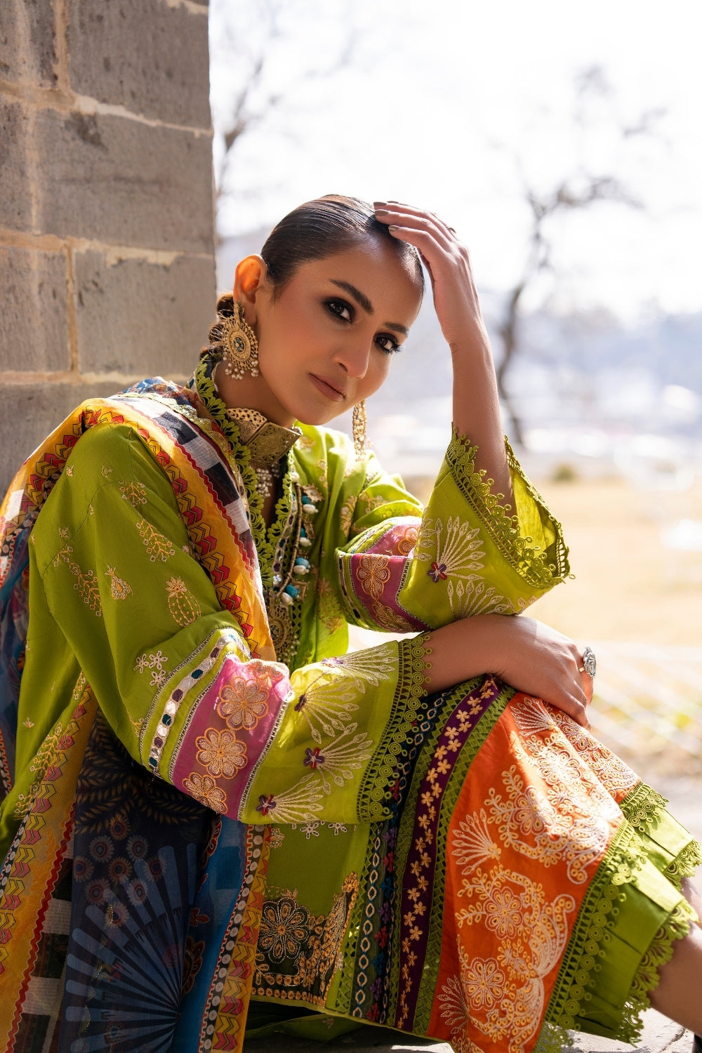 3PC Unstitched | Embroidered Lawn Suit | Sublimation Dupatta