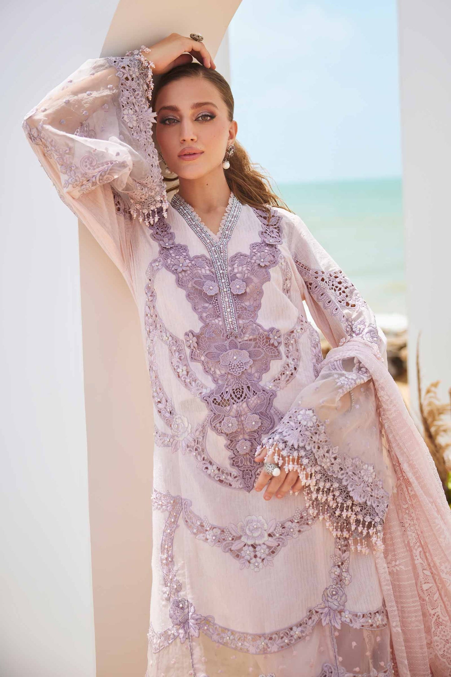 3 Piece Unstitched Embroidered Jacquard Lawn Suit | EID LAWN-25-02