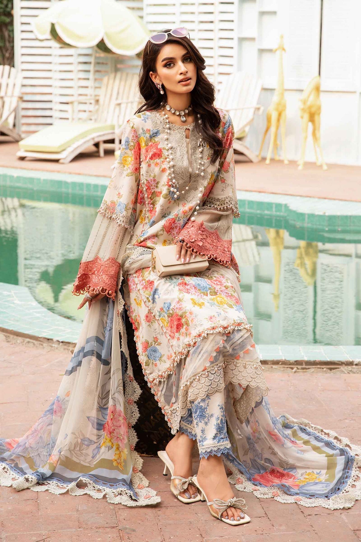 3 Piece Unstitched Printed Suit | MPT-2204-A