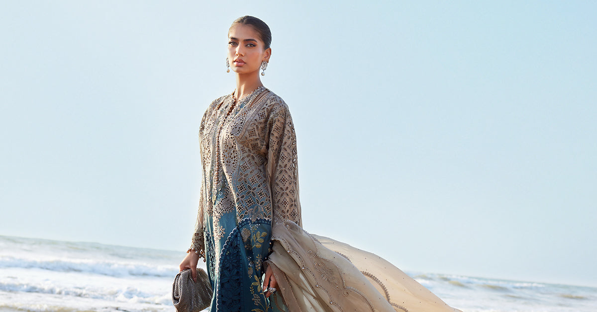 3 Piece Unstitched Embroidered Lawn Suit | EID LAWN-25-08