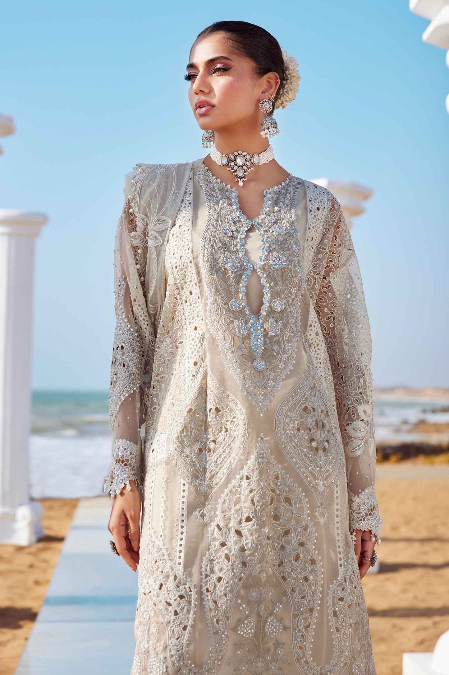 3 Piece Unstitched Embroidered Organza Suit | EID LAWN-25-09
