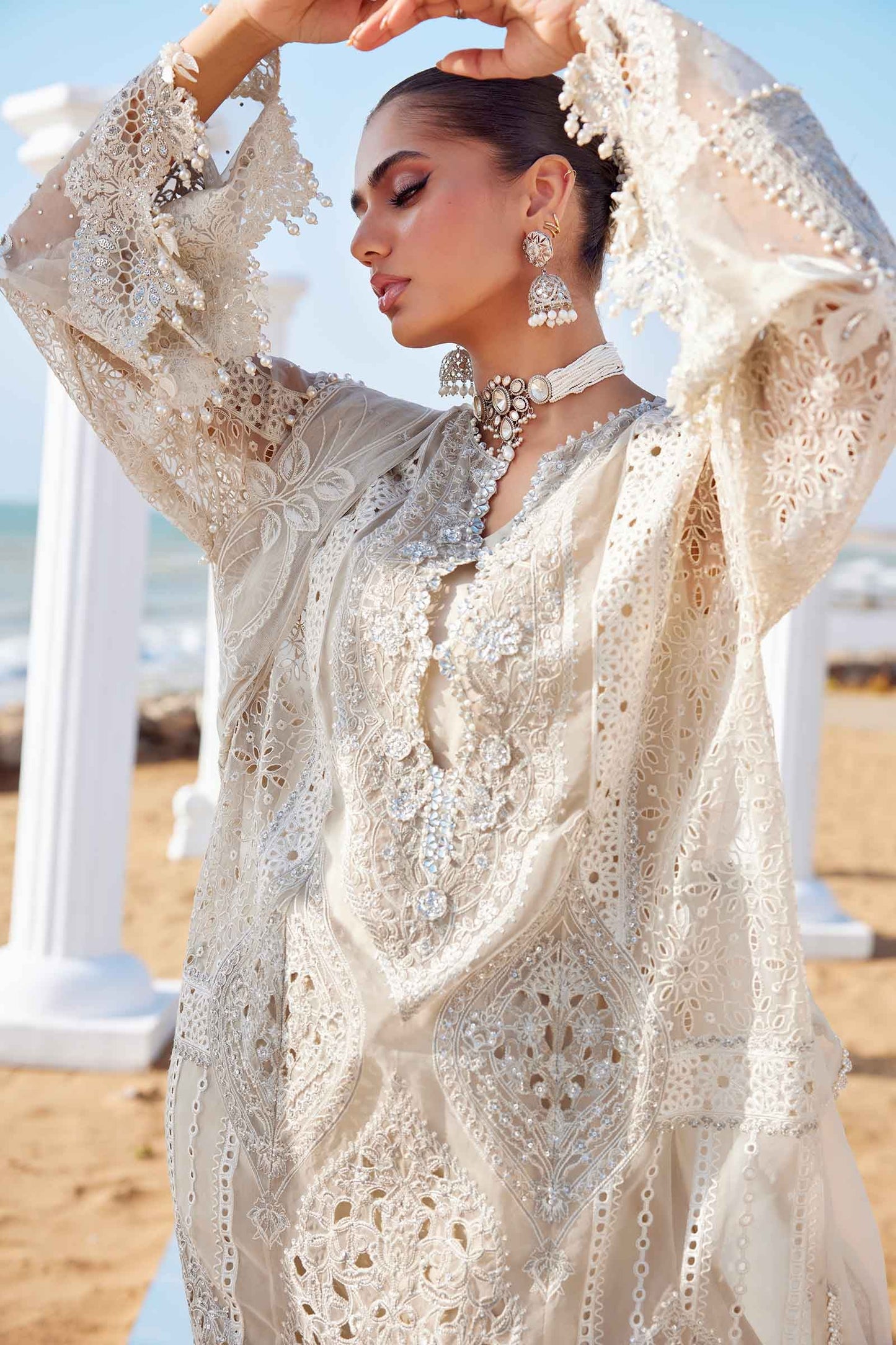 3 Piece Unstitched Embroidered Organza Suit | EID LAWN-25-09