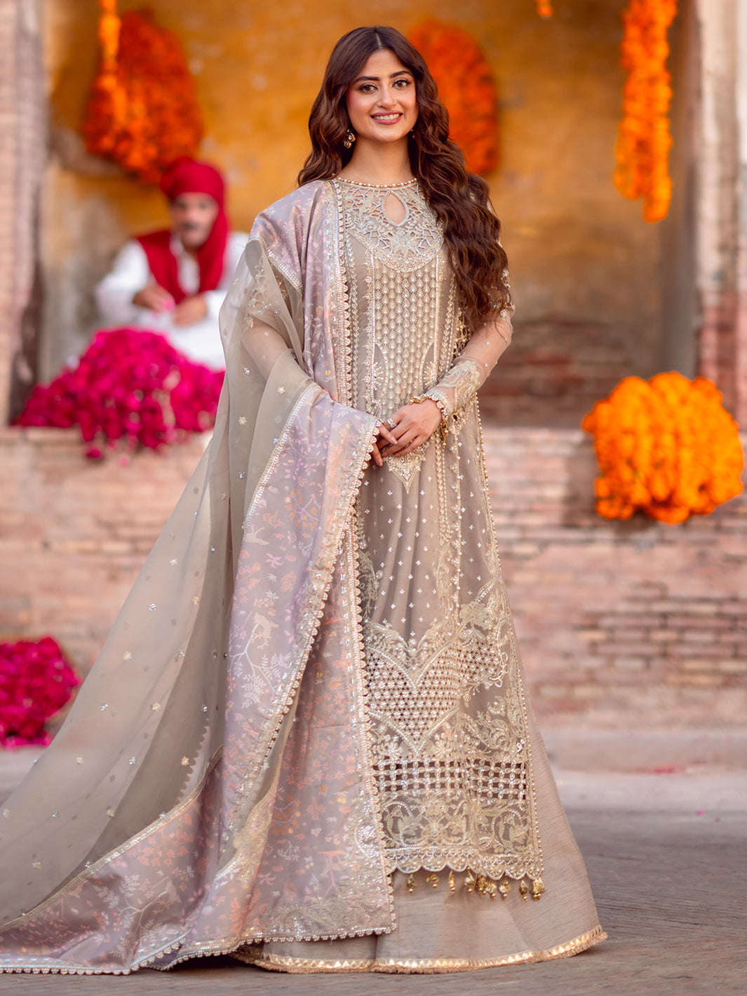 D-601 from Sona Gachi Unstitched Luxury Formals by Bin Ilyas at #VogueClothingStudio