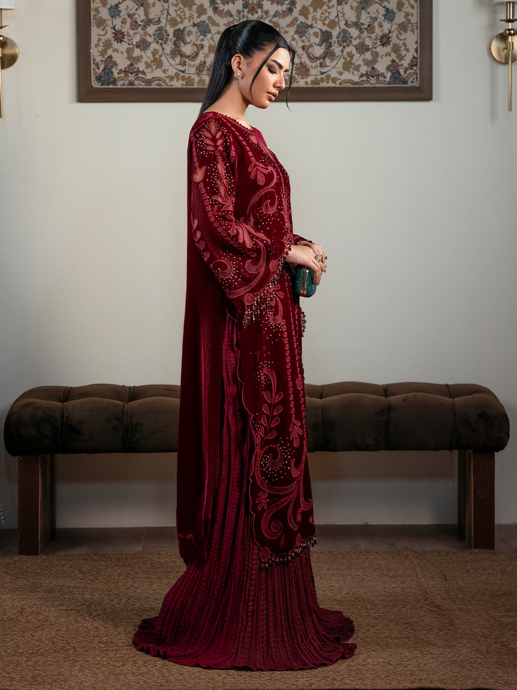 ROUGE  - Solene - Luxury Velvets by Faiza Faisal at #VogueClothingStudio