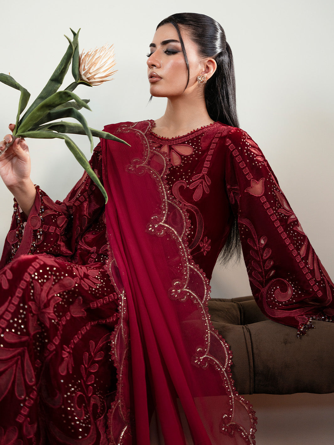 ROUGE  - Solene - Luxury Velvets by Faiza Faisal at #VogueClothingStudio