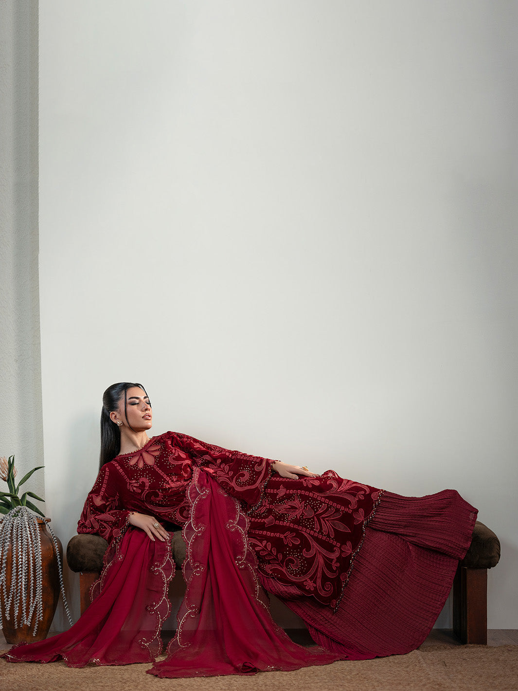 ROUGE  - Solene - Luxury Velvets by Faiza Faisal at #VogueClothingStudio