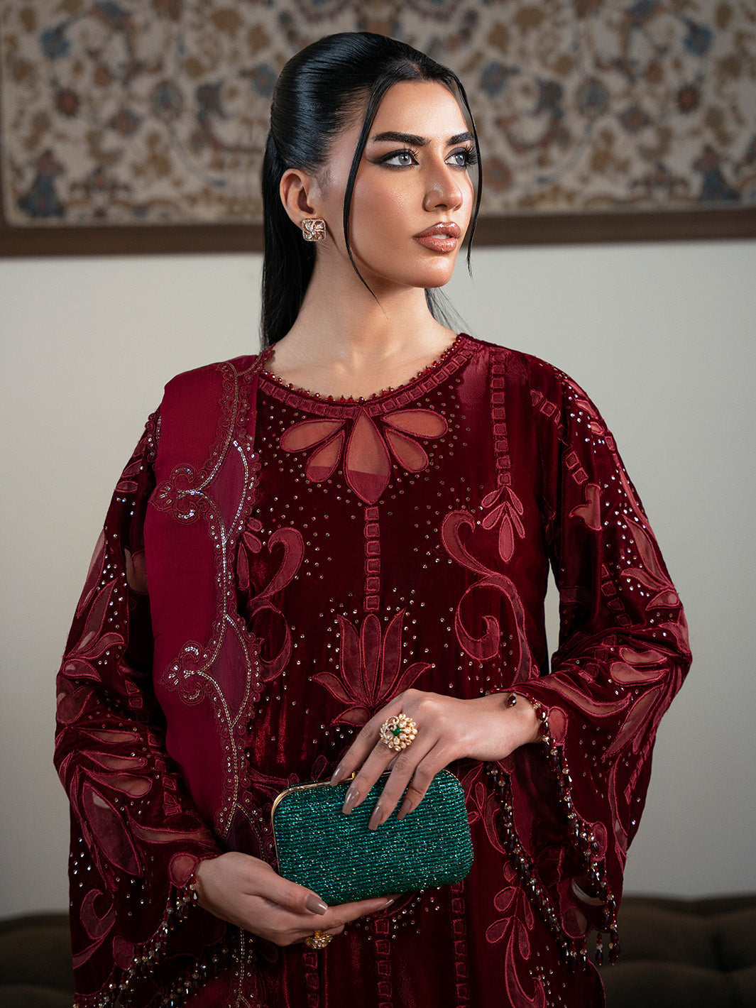 ROUGE  - Solene - Luxury Velvets by Faiza Faisal at #VogueClothingStudio