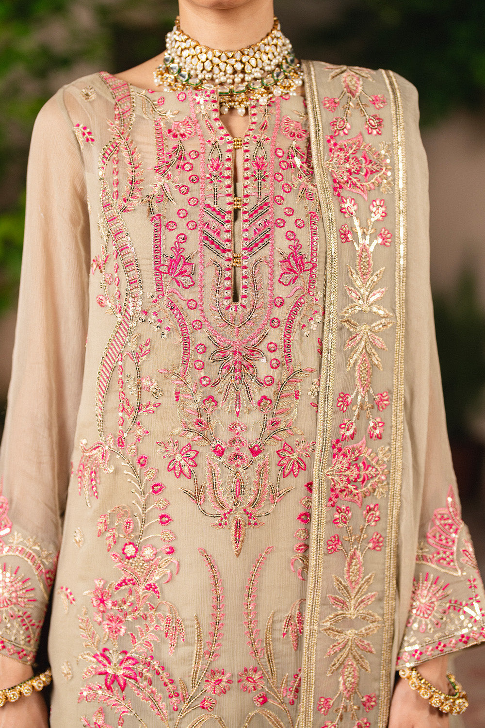 3 Piece Embroiderd Chiffon GANDHARIKA - FSU5643