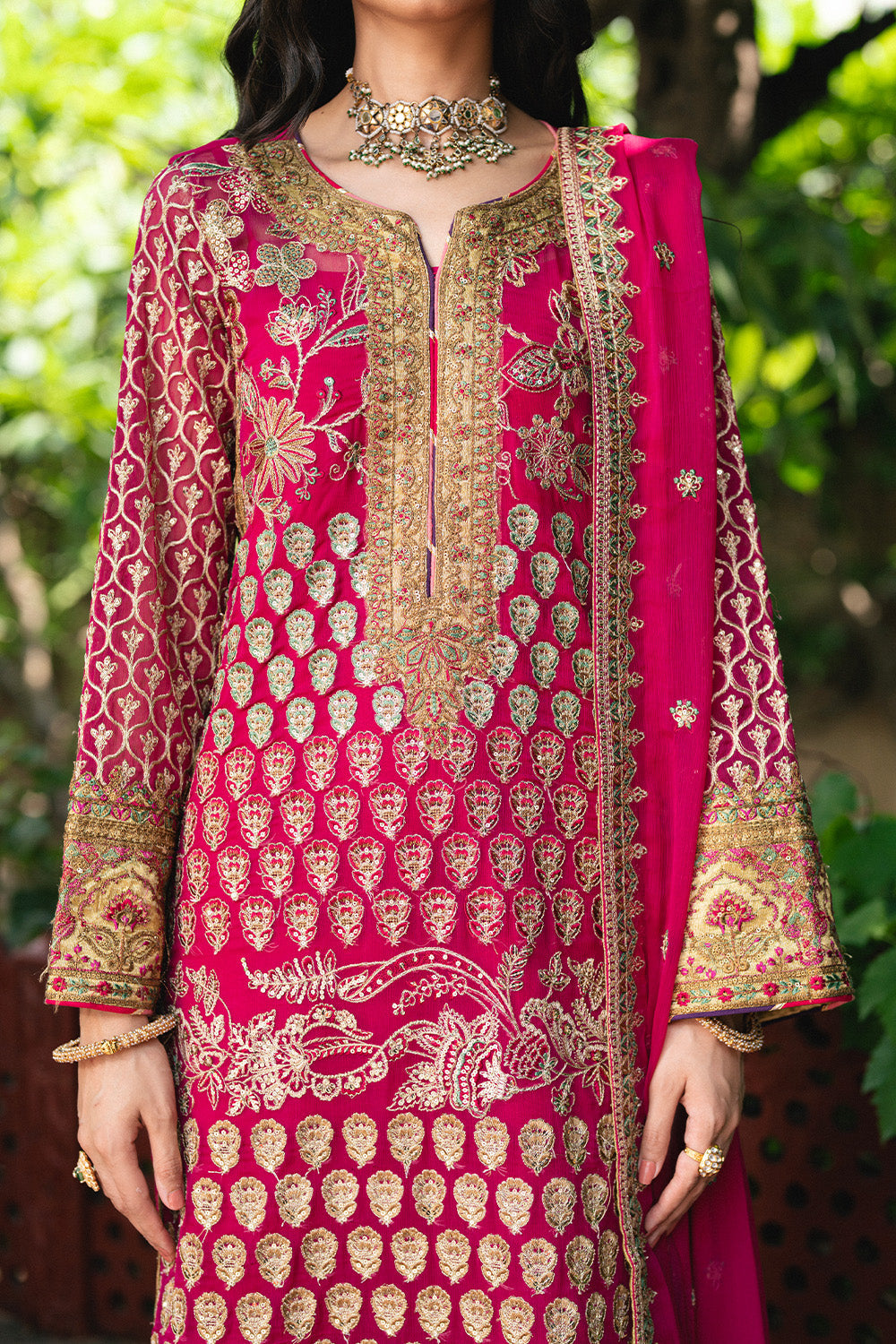 3 Piece Embroiderd Chiffon GANGA - FSU5644