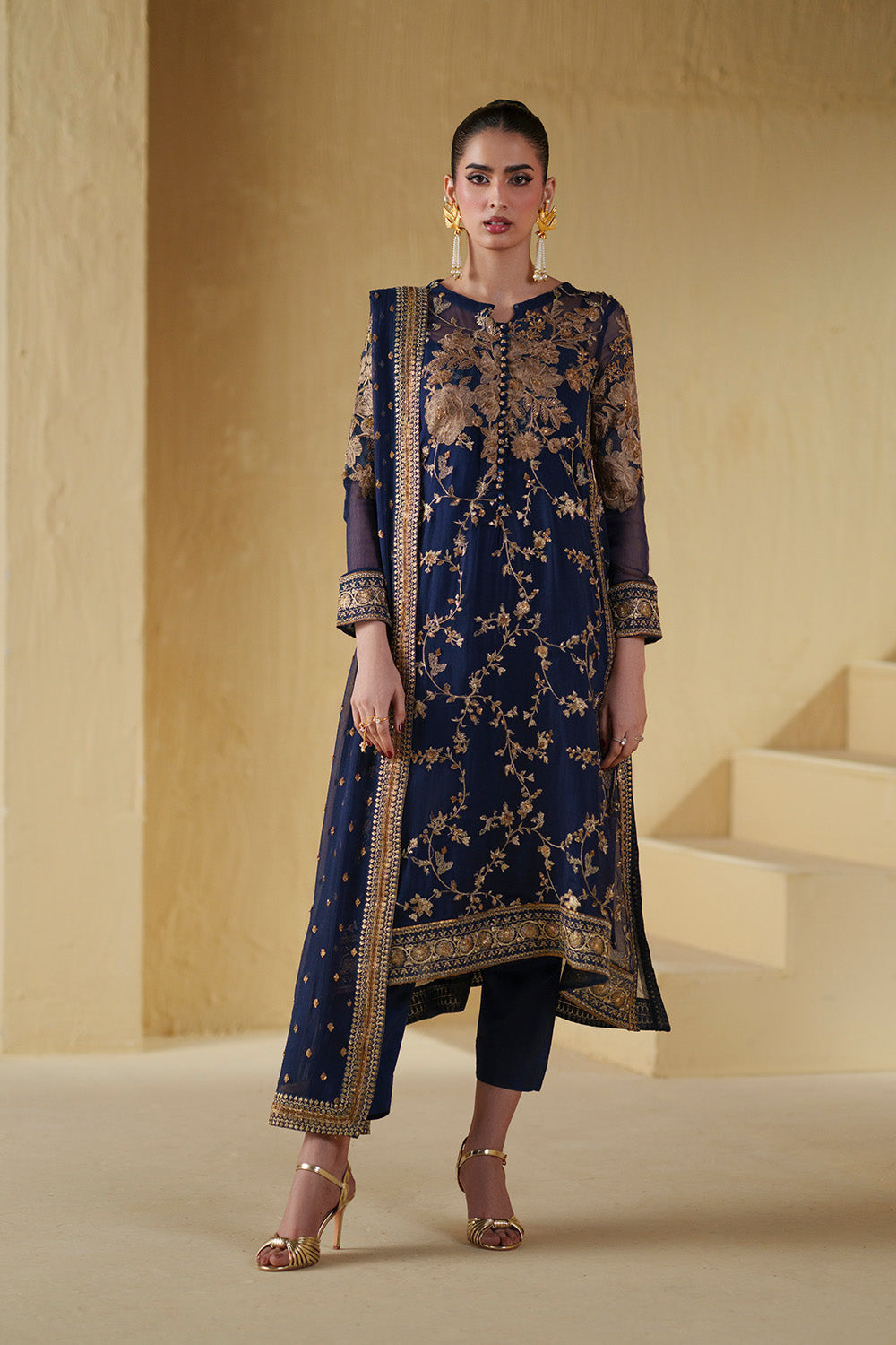 3 Piece Embroiderd Chiffon BAHITI - FSU5661