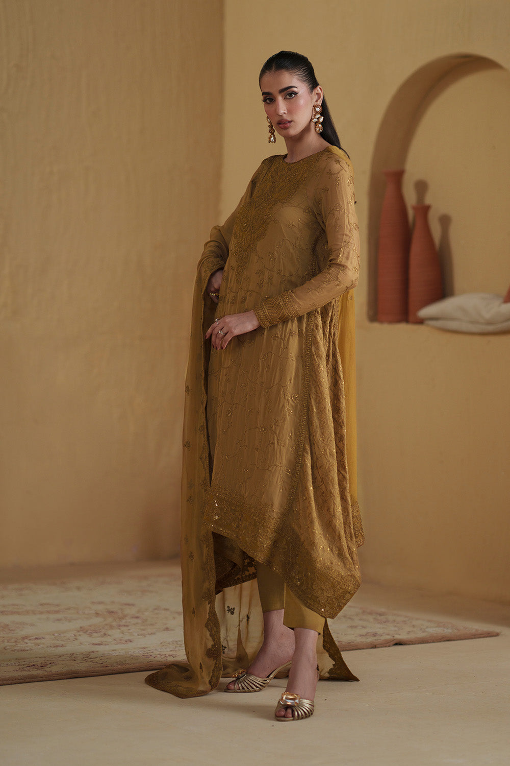 3 Piece Embroiderd Chiffon BENNU - FSU5664