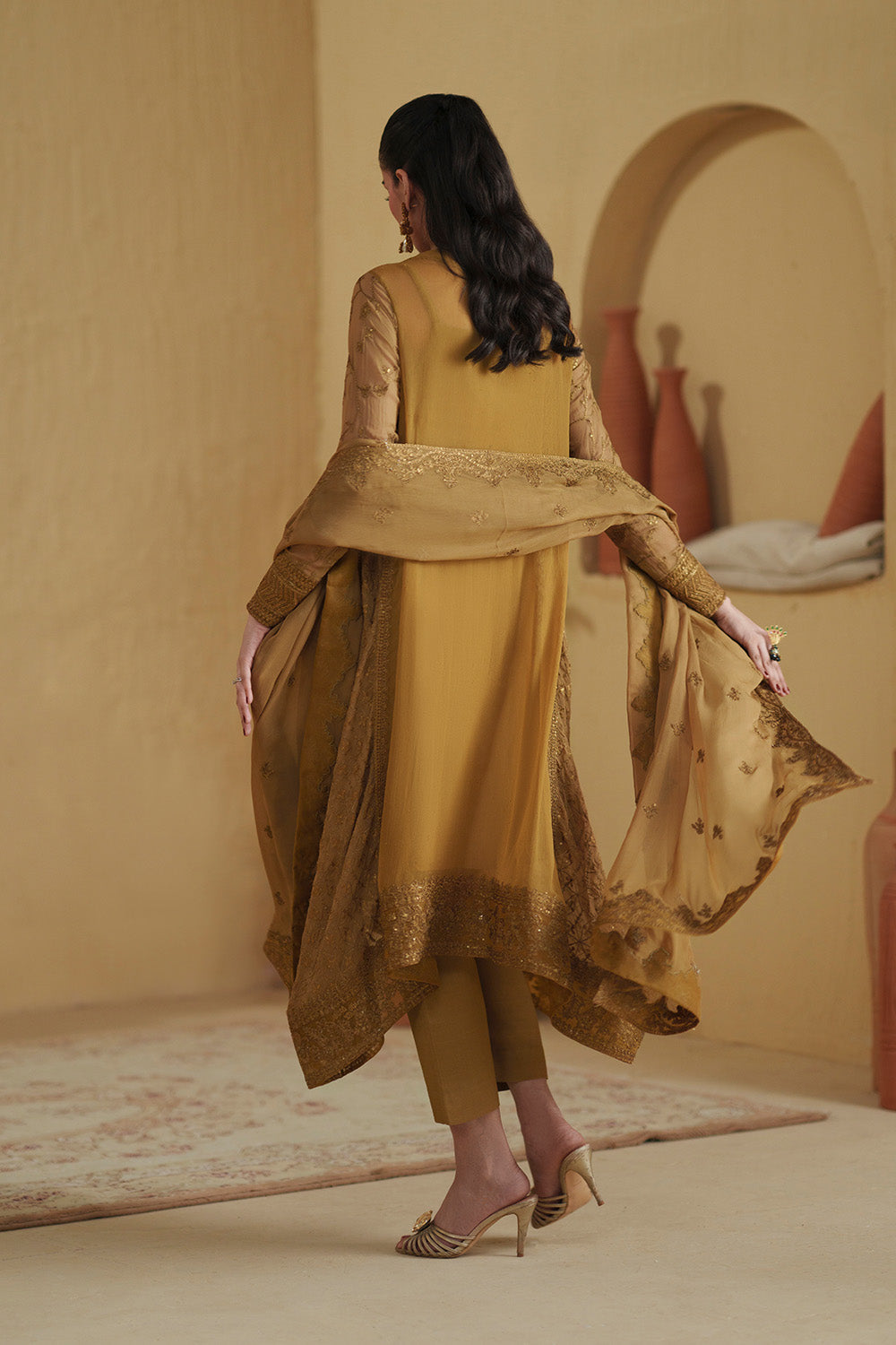 3 Piece Embroiderd Chiffon BENNU - FSU5664