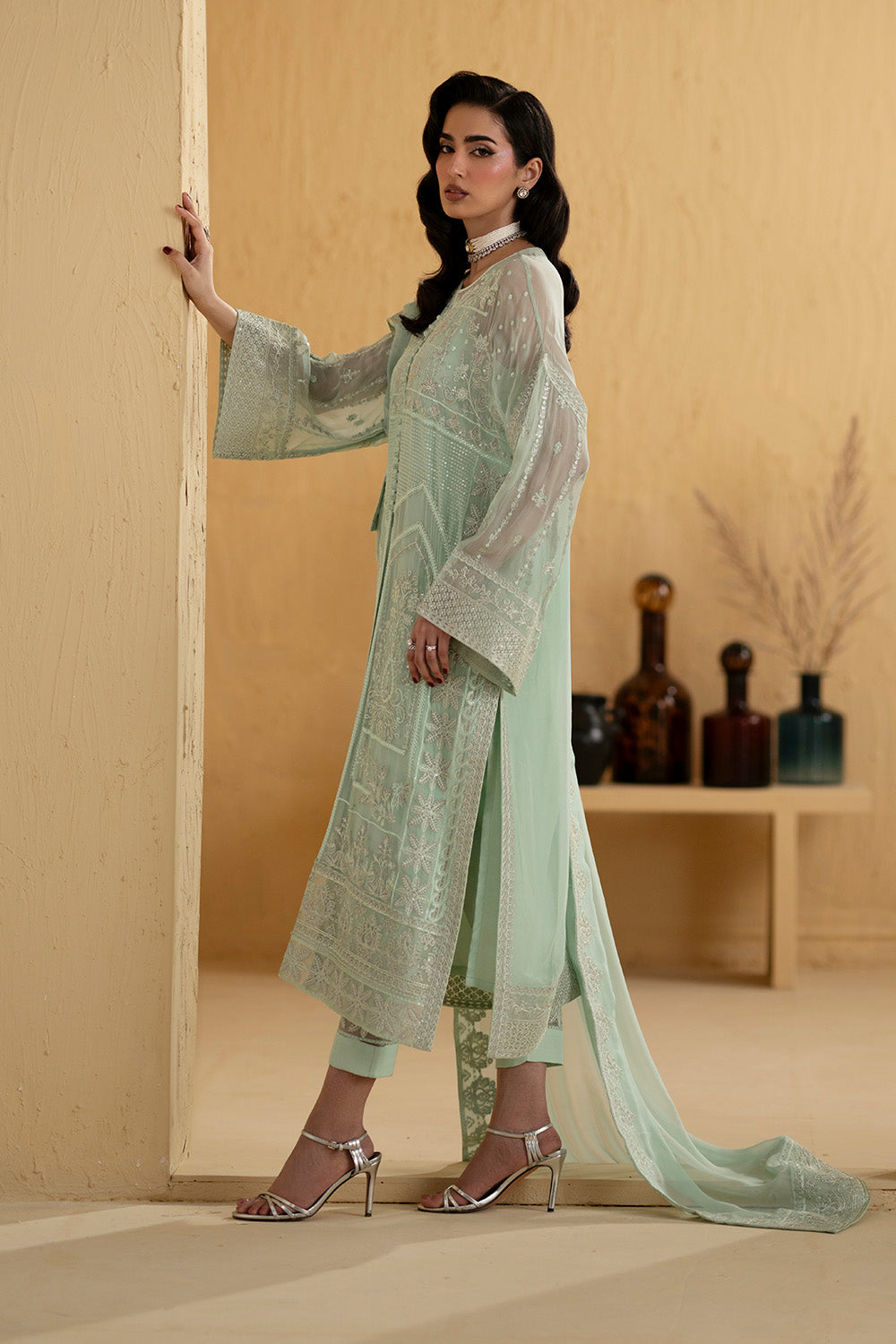 3 Piece Embroiderd Chiffon AMUNET - FSU5667