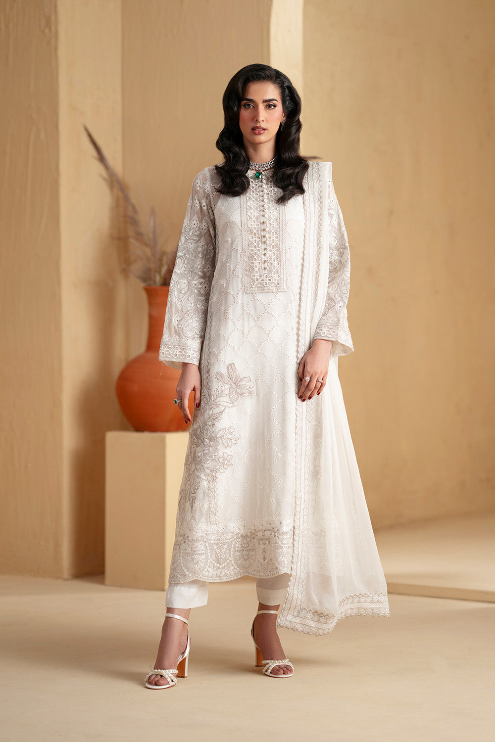 3 Piece Embroiderd Chiffon HEBA - FSU5669