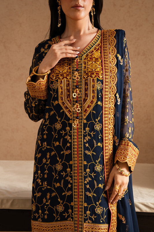 3 Piece Embroirdered Chiffon ZEHRA - FSU5600