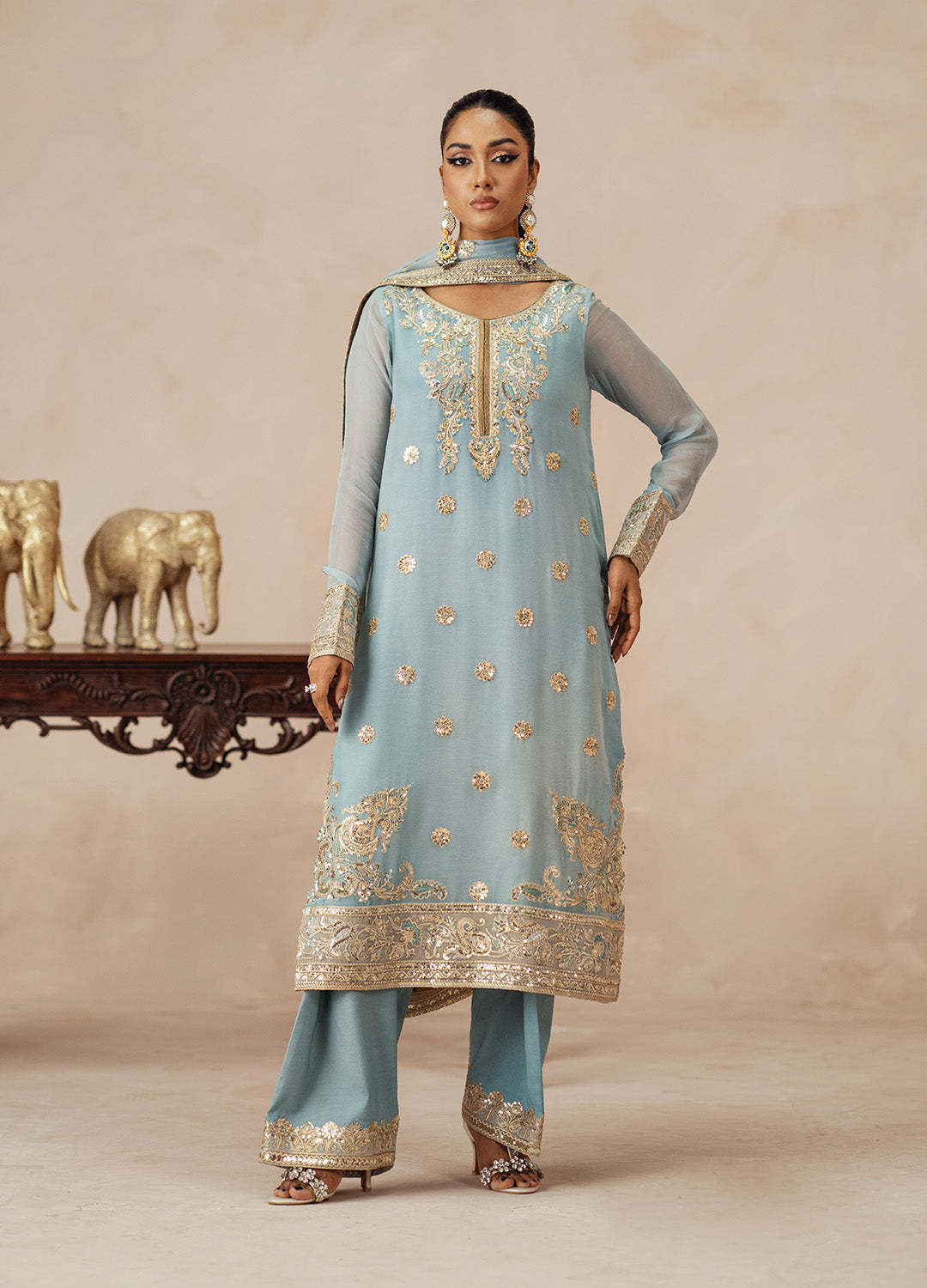 3 Piece Embroidered Chiffon AZITA - FSU5619