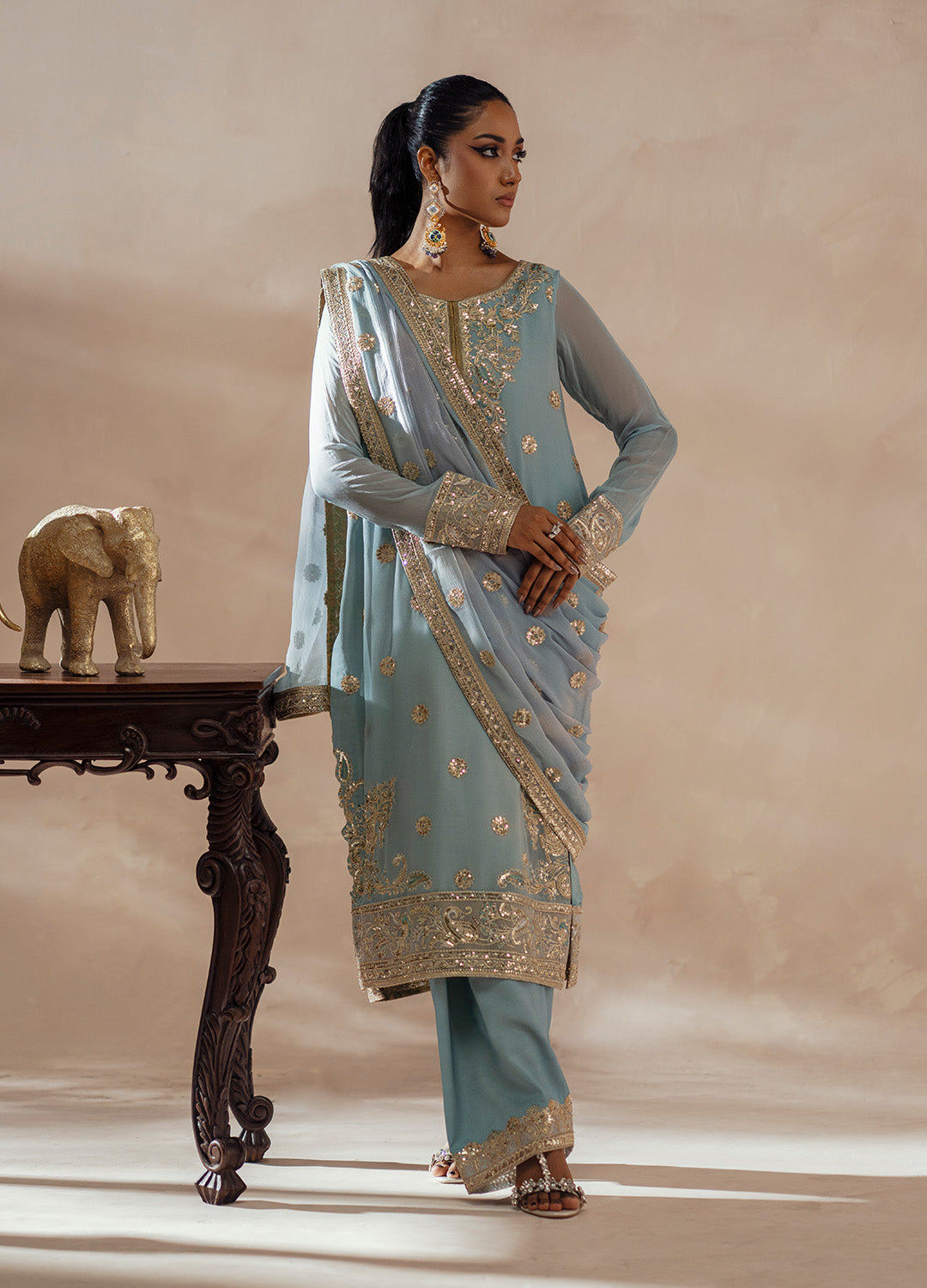 3 Piece Embroidered Chiffon AZITA - FSU5619