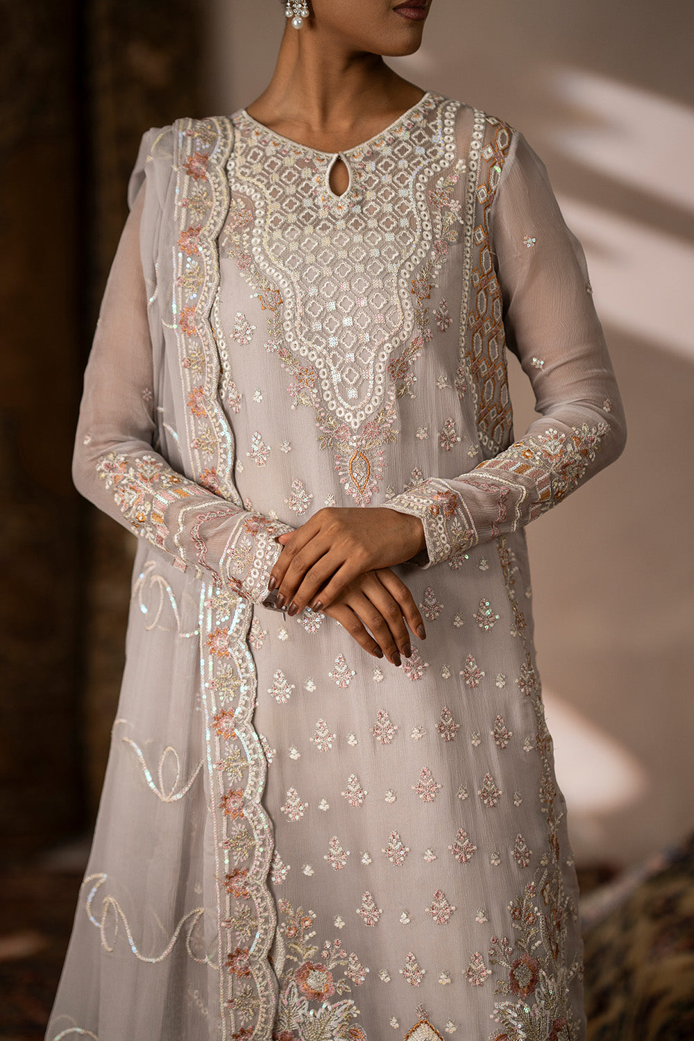 3 Piece Embroidered Chiffon ALYA - FSU5635