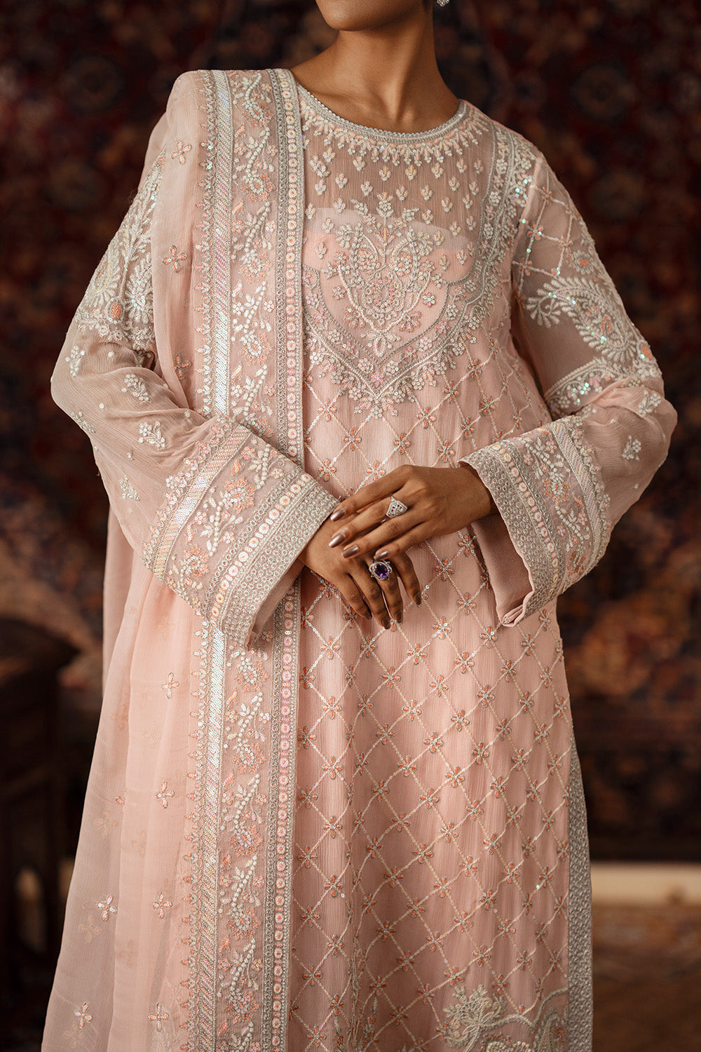 3 Piece Embroidered Chiffon AMIRA - FSU5636