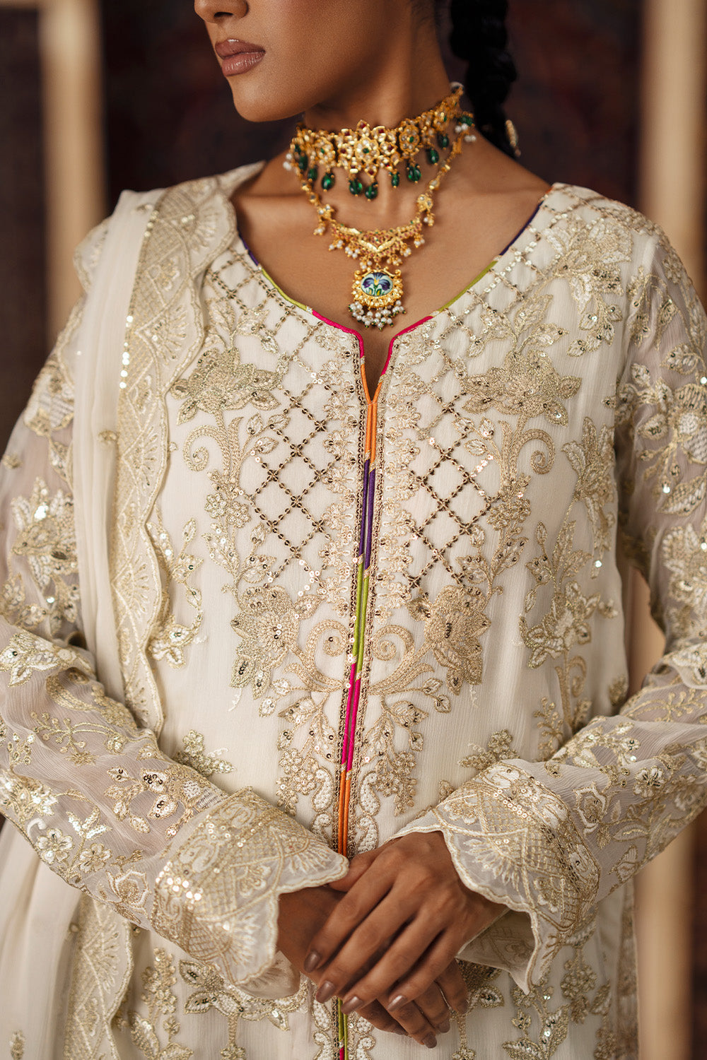 3 Piece Embroidered Chiffon AYALA - FSU5639