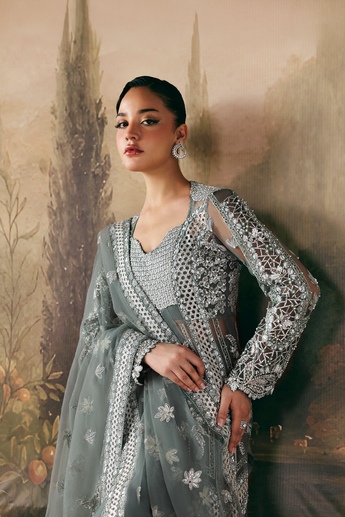 Crescent from La Fuchsia'26 by Afrozeh at #VogueClothingStudio