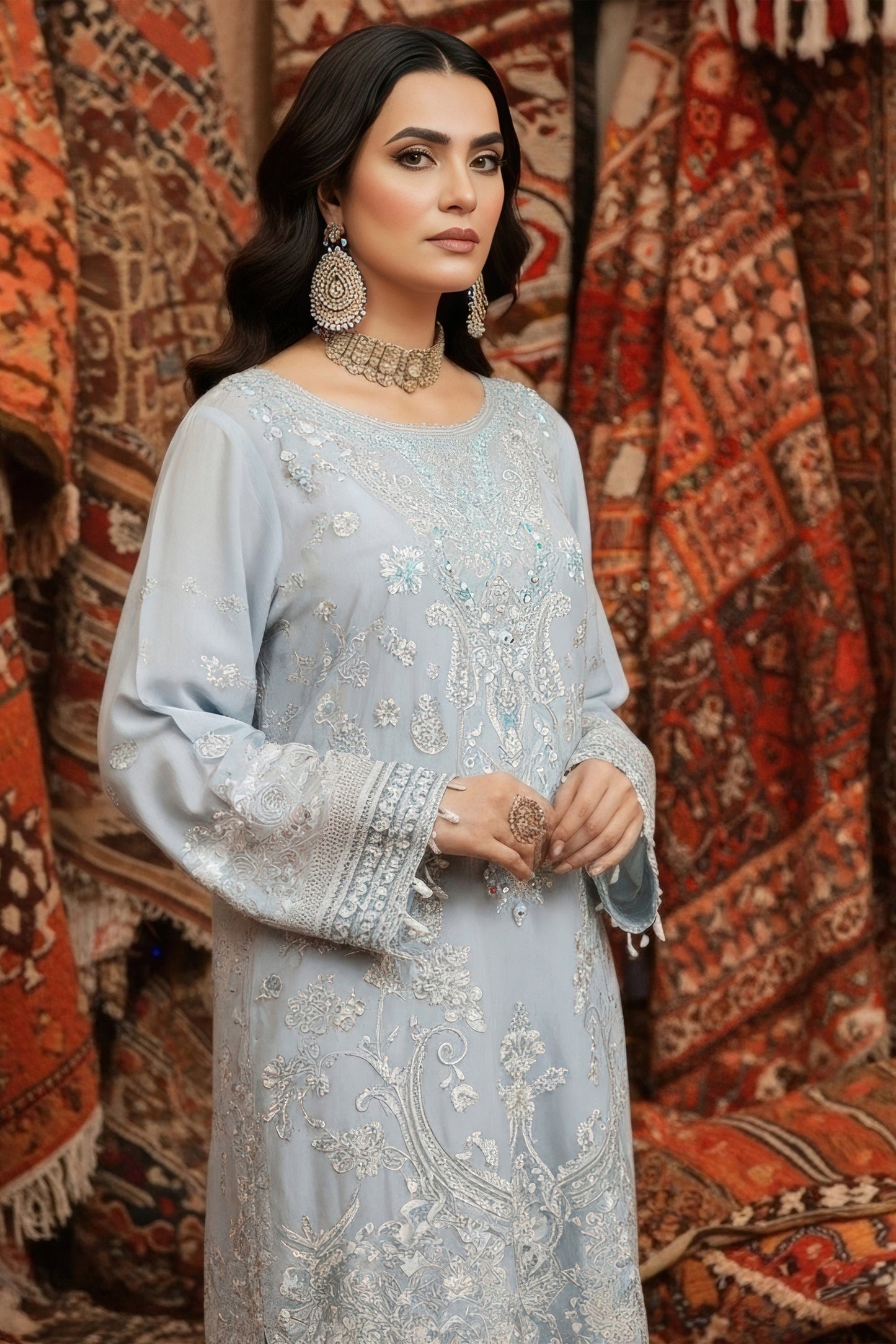 I-243 Elif-e-Noor- Mehr-e-Mah by Imrozia at #VogueClothingStudio
