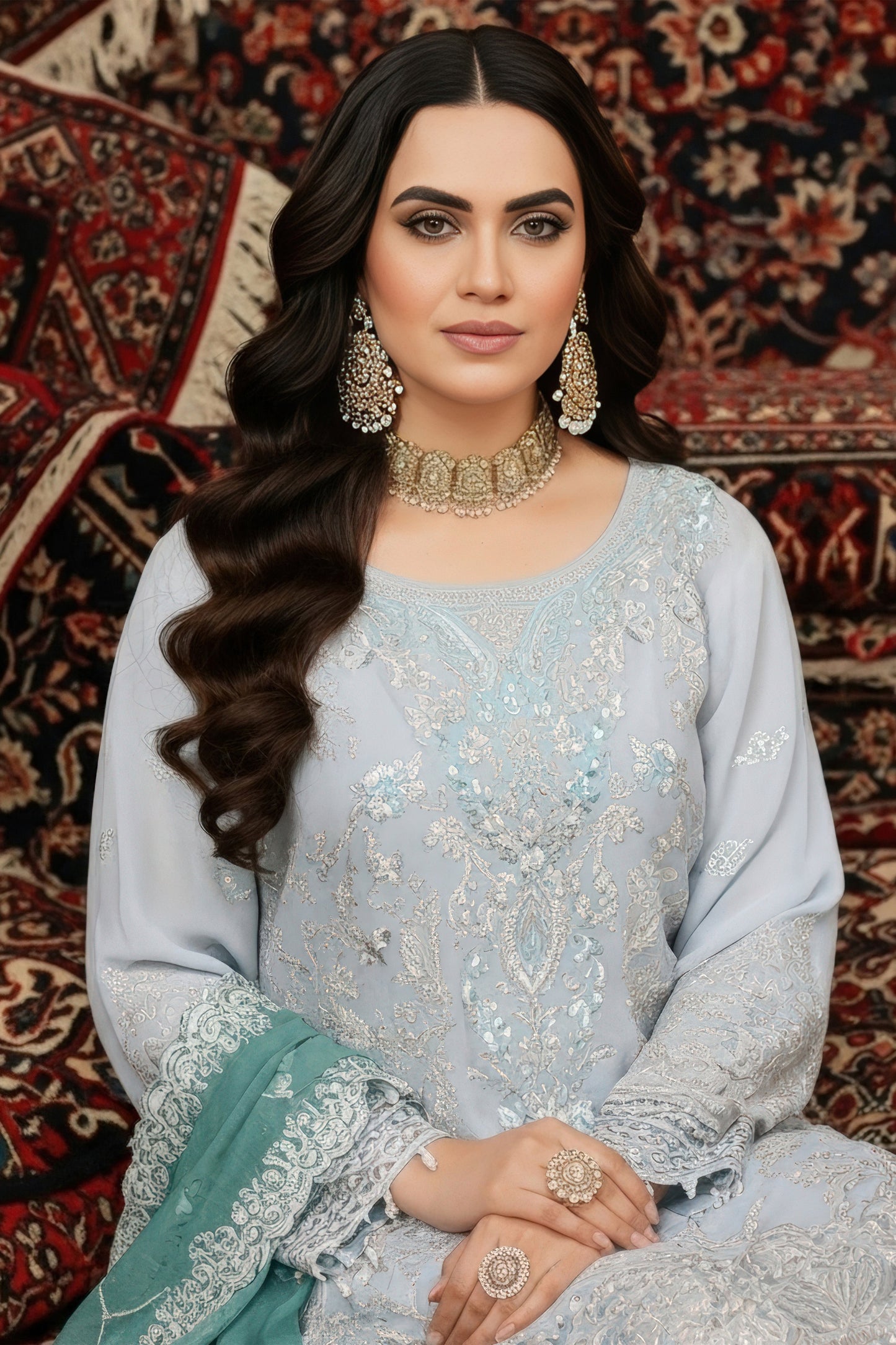 I-243 Elif-e-Noor- Mehr-e-Mah by Imrozia at #VogueClothingStudio